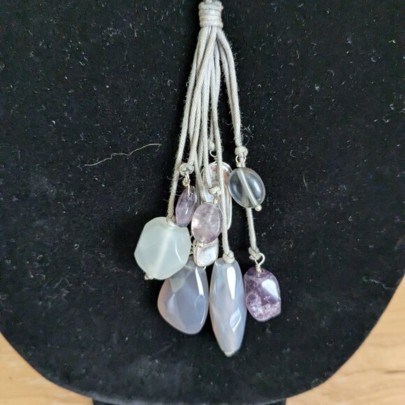 Crystal Smooth Rock Dangle Necklace Cottagecore Farmhouse Fairy Boho Hippie - Picture 3 of 6